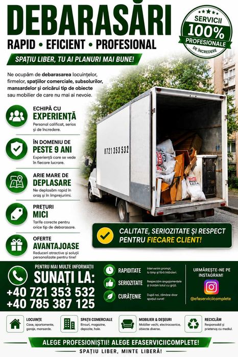 Debarasari/mutare mobila/golire apartamente