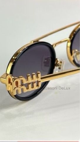 Ochelari de Soare Miu Miu MU-54ZS Frame Noi Full Box [Verificare Colet] Gold/Black