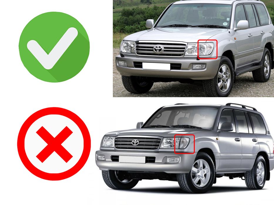 Стъкла за фарове на Toyota Land Cruiser J100 Facelift