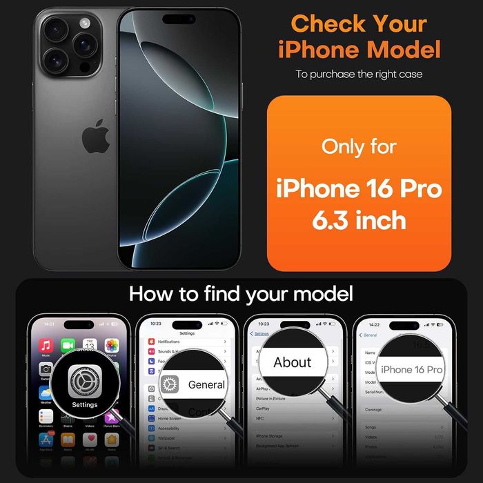 Husa TAURI iPhone 16 Pro, compatibila MagSafe, Negru Mat, sticla 9H inclusa