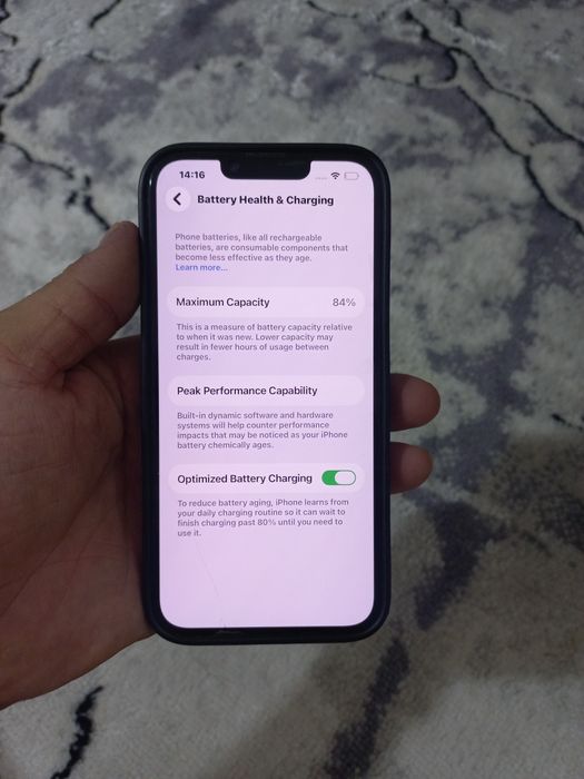 Iphone 14, 128 gb, yomkost 84%, holati ideal