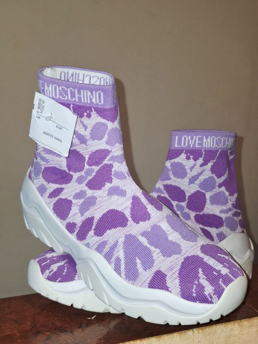 Sneakers Șosetă LoveLimited Edition -Moschino Noi – Mov/Lila – Mărimea