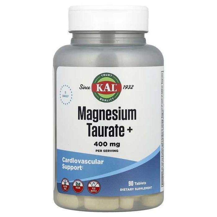 KAL Magnesium Taurate Таурат магния 400 мг 180 и 90 таблеток