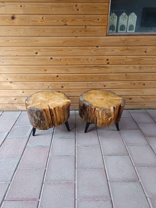 Noptiere , masa de cafea buștean larice și picioare metalice