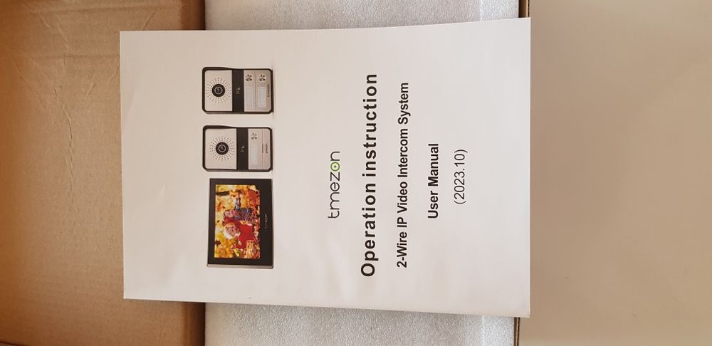 Продавам видео домофон TMEZON MZ‑IP‑V726TW с външна камера MZ‑VDP‑NE20