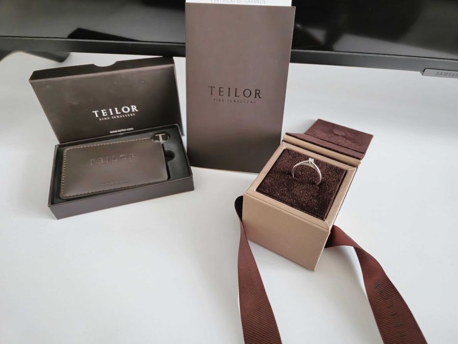 Inel de logodna Teilor aur alb 18k