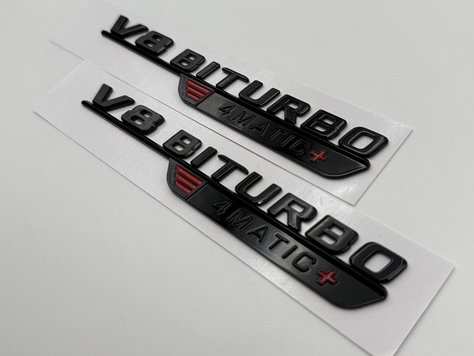 Set Embleme Mercedes V8 Biturbo 4Matic+ negru nou