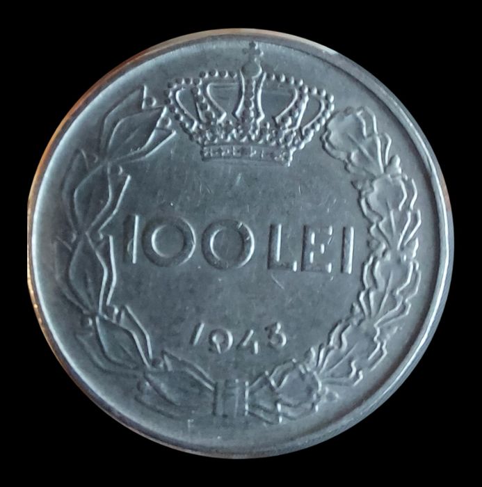Se vând 4 monede de 100 de lei din 1943 și una de 25 de bani din 1966