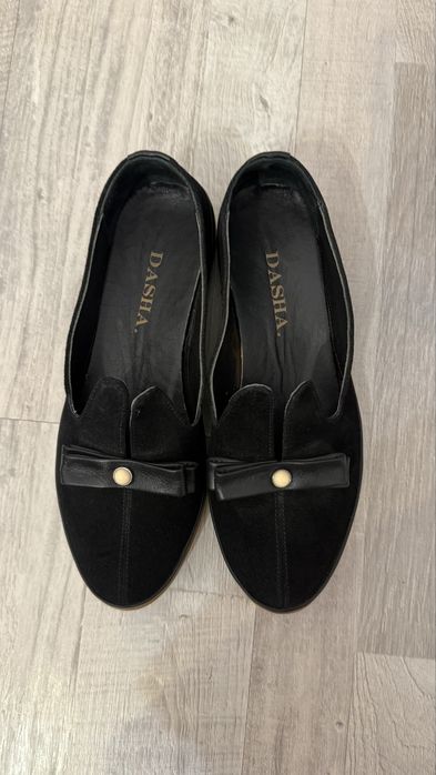 Balerini piele intorsa dama negru Dasha