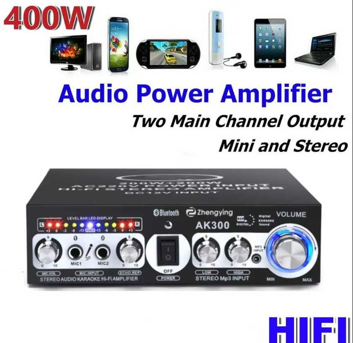 AK300 400 Вт 2 канала 5 0 Bluetooth мини-Hi-Fi 12 В 220 В супер