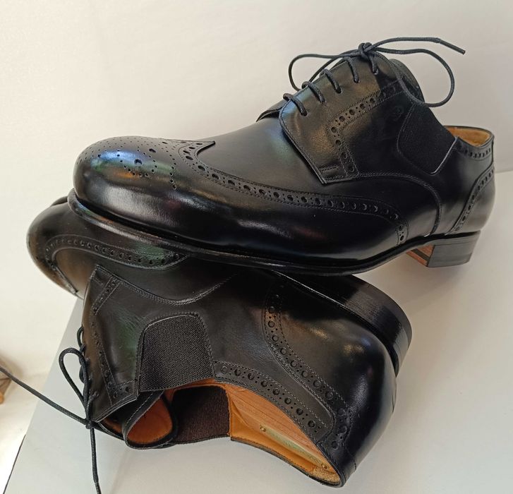 Pantofi derby de lux 43 brogue GREVE NOI lucrati manual piele naturala