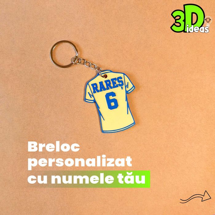 Breloc fotbal personalizat – nume și număr echipă