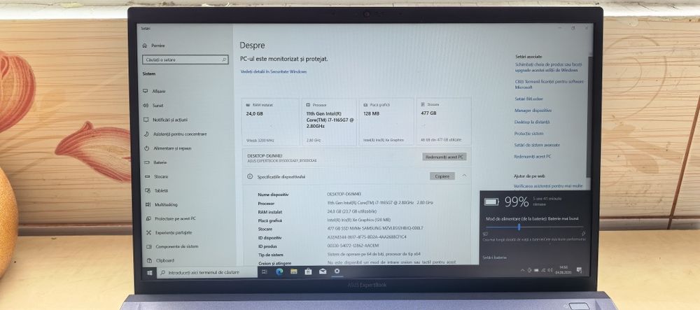 Laptop Asus ExpertBook B1__i7-1165G7 gen 11__24GB DDR4__512GB SSD__Bateria 5-6 ore__