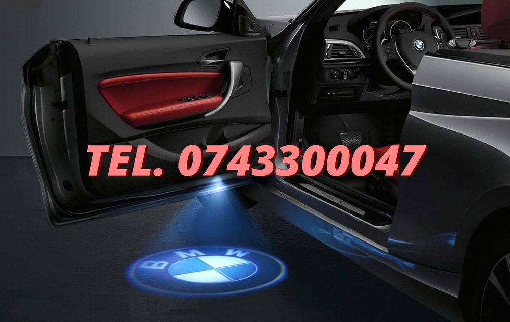 Emblema Portiere Cu Logo Bmw Set 2 Buc Proiector 3D - Cu Led ,reparatie Accesoriu Inlocuire
