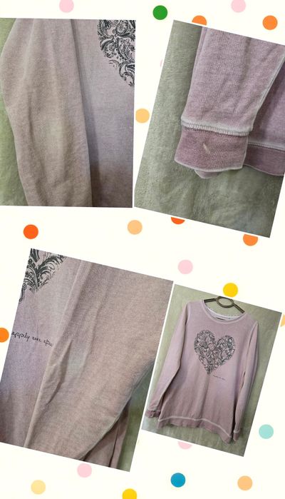 Bluza cu maneca lunga roz pudrat