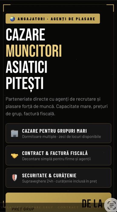 Cazare pentru muncitori – Pitești