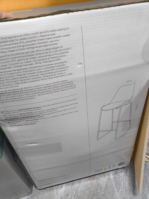 Vand 2 scaune bar, model GoodHome Marula, noi