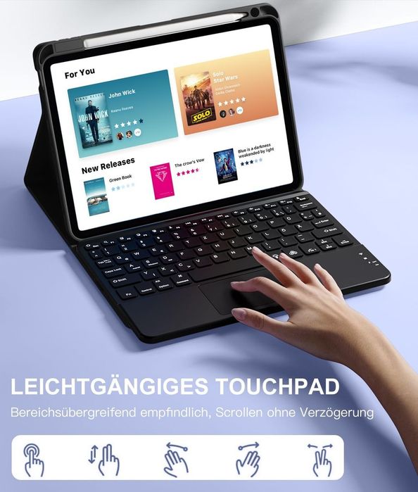 Husă cu Tastatură și Touchpad iPad Air 11 M3/M2 Air 5/4 Iluminată