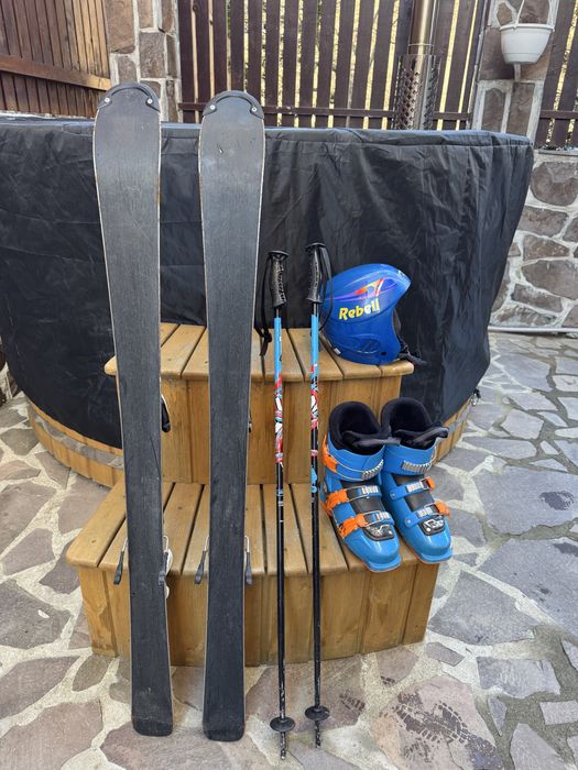 Skiuri Volkl 120, clapari tehnica 37, bete, casca