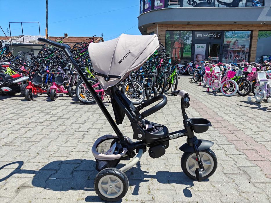 BYOX Сгъваема детска триколка EXPLORE бежов