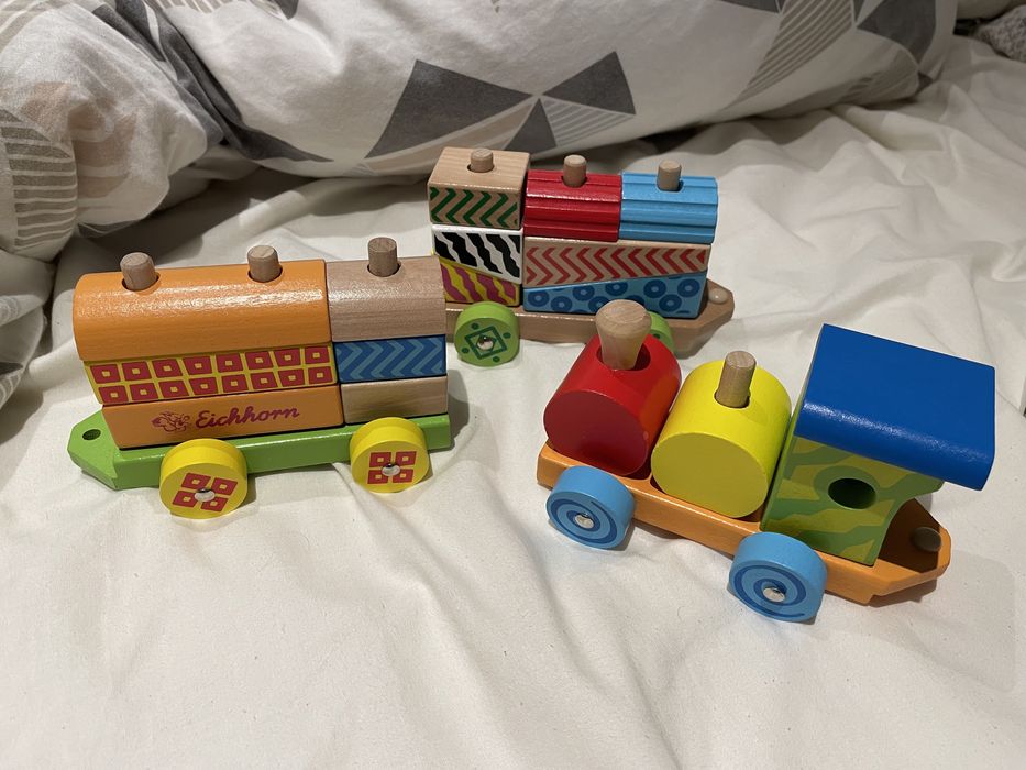Дървено влакче за игра