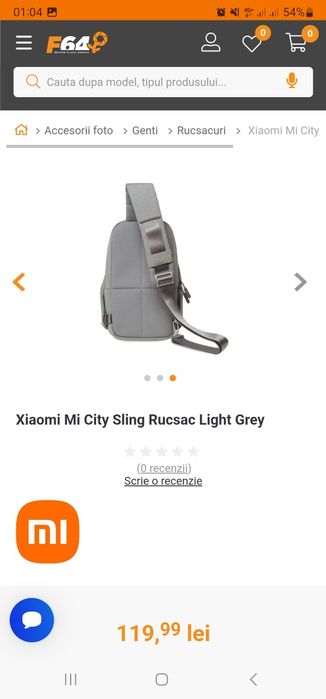 XIAOMI MI CITY SLING Rucsac Light Grey, in stare buna, mic, incapator