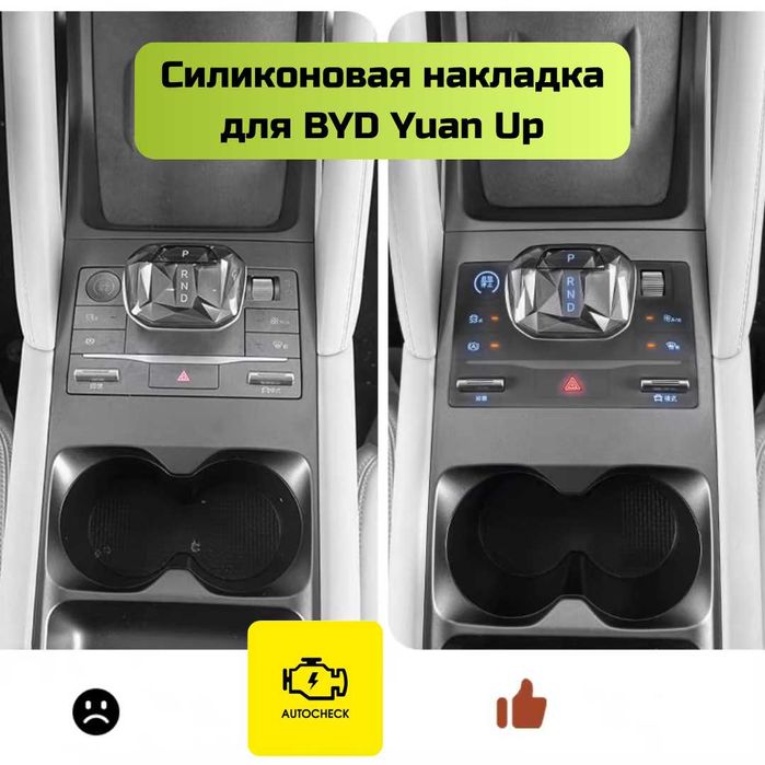 Силиконовая накладка на консоль BYD Yuan Up от «Autocheck.Shop»