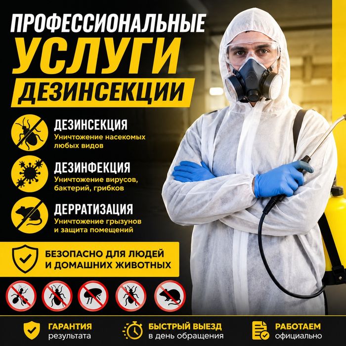 Дезинсекция/Дезинфекция/ Мы работаем на результат.
