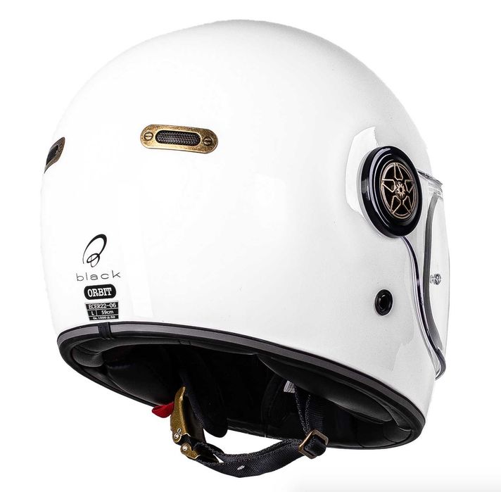 Casca moto retro Black Orbit Alb