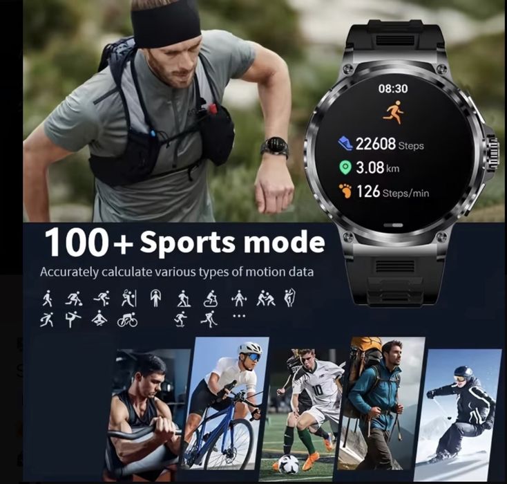 Смарт часовник за приключения + 2 каишки (Стоманена и Гумена)