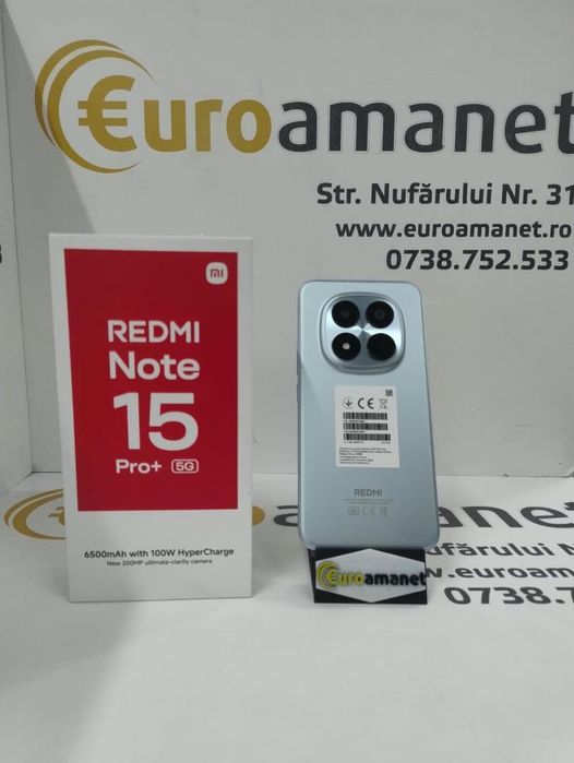 Telefon mobil Xiaomi Redmi Note 15 Pro, 12GB RAM, 512GB, 5G, Blue -N-