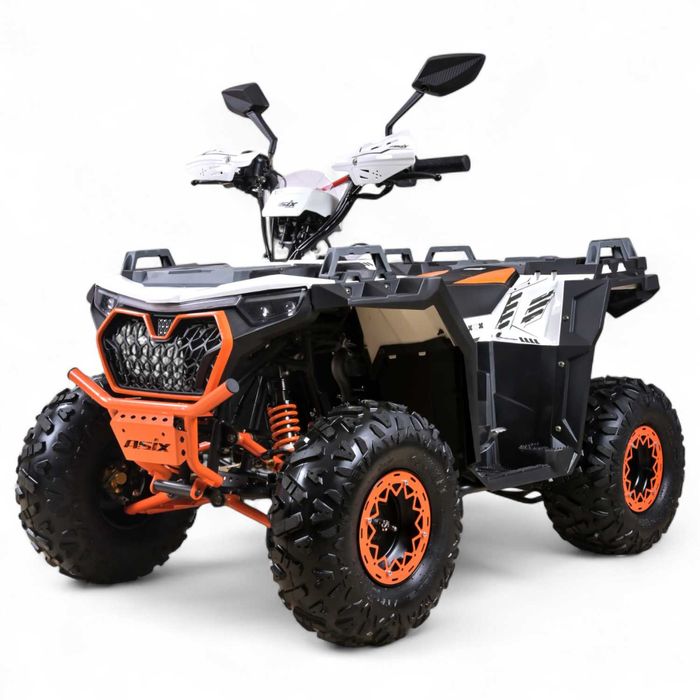 Atv copii Asix Grizzly 125cc, roti 8 inch, 3+1 viteze, culoare alb/por