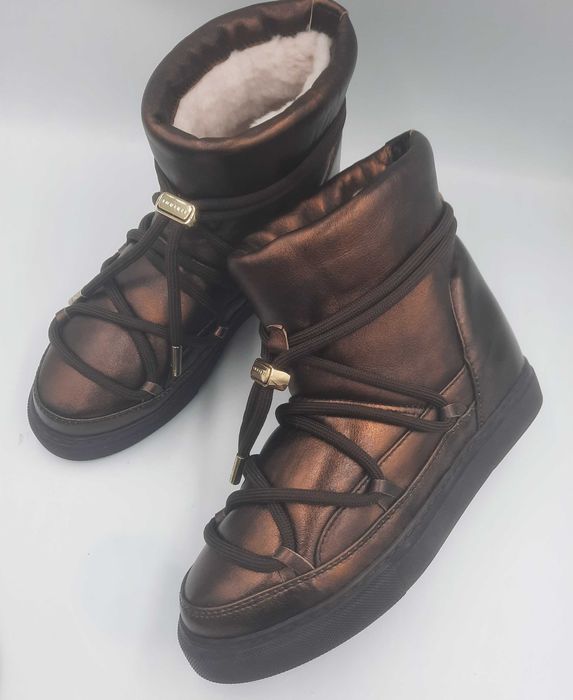 Ghete apres ski INUIKII originale noi piele si blana naturala 39