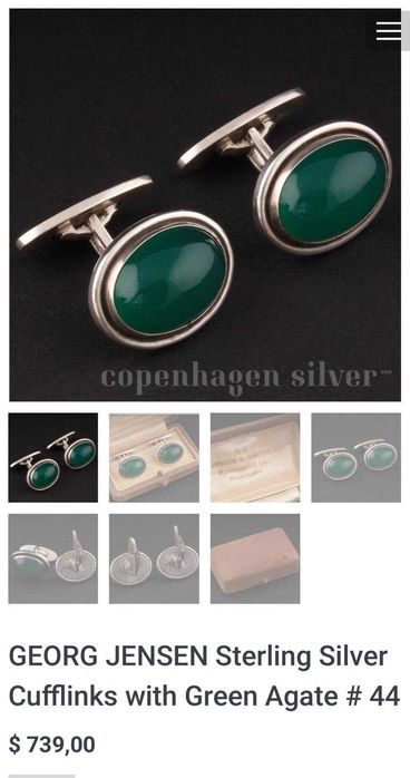 BUTONI ARGINT 925 + Lapis Lazuli - Georg Jensen - Denmark - 1915-1919!