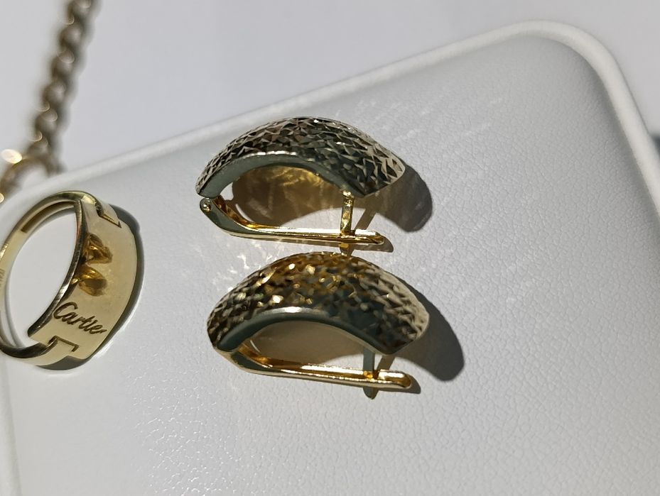 Золотые серьги, цвет жёлтый, Турецкая изделия, проба 585, вес 2,63