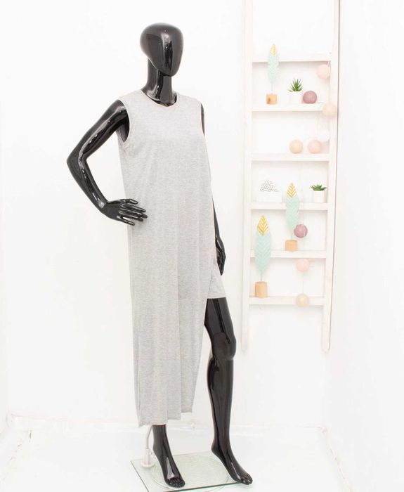 Acne Studios Ordelia дамска мини рокля сива с дълга част S