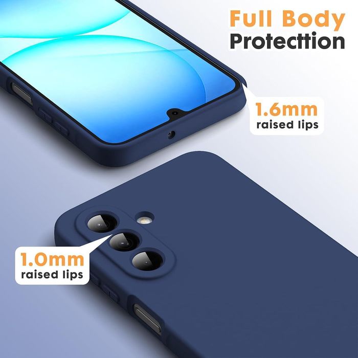 Матов силиконов кейс за samsung galaxy a17 - тъмно син