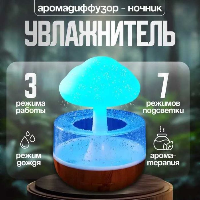 Увлажнитель для воздуха ночник Ночник дождик гриб