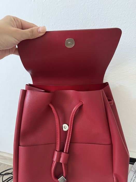 Rucsac rosu burgund Zara