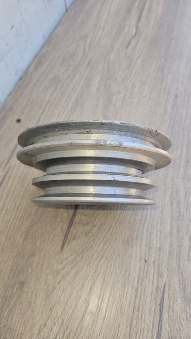 Fulie Triplă din Aluminiu – Ø150 / Ø120 mm – Ax Ø28 mm