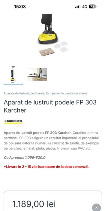 Aparat de lustruit podele karcher