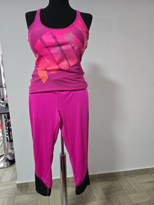 Colanti fucsia cu dunga neagra pentru sport/fitness
