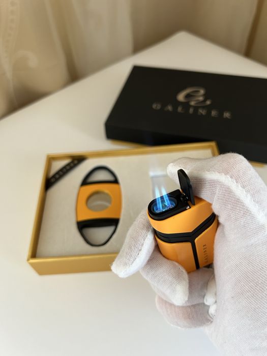 Комплект GALINER – запалка с 2 джет пламъка и резачка за пури