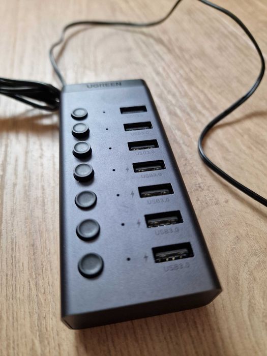 Multifunctional HUB Ugreen 7 in 1 USB tip C - 7x USB tip A 3.0 PD 12V