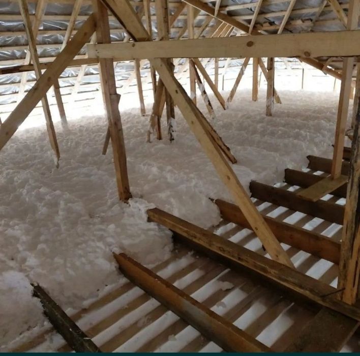 Утепление крыши Ангар мансард стена шов