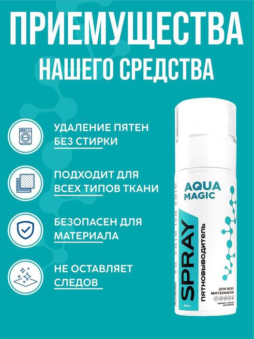Спрей пятновыводитель AQUA MAGIC