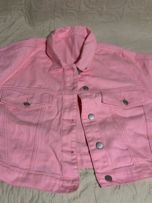 Дамско розово дънково яке XL