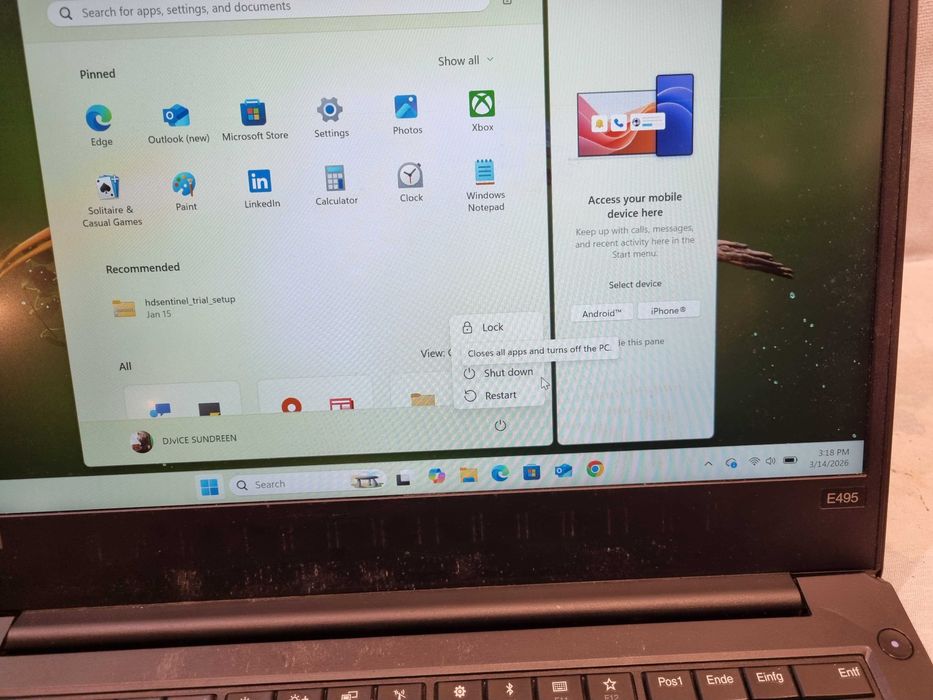 Laptop Lenovo thinkpad E495 Amd ryzen 5 3500U defect dez