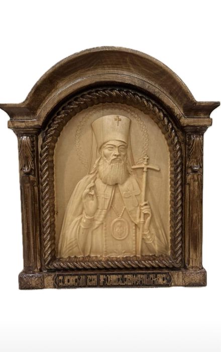 Икона Дърворезба Никола Чудотворец, св.Мина, Александър Невский, Лука