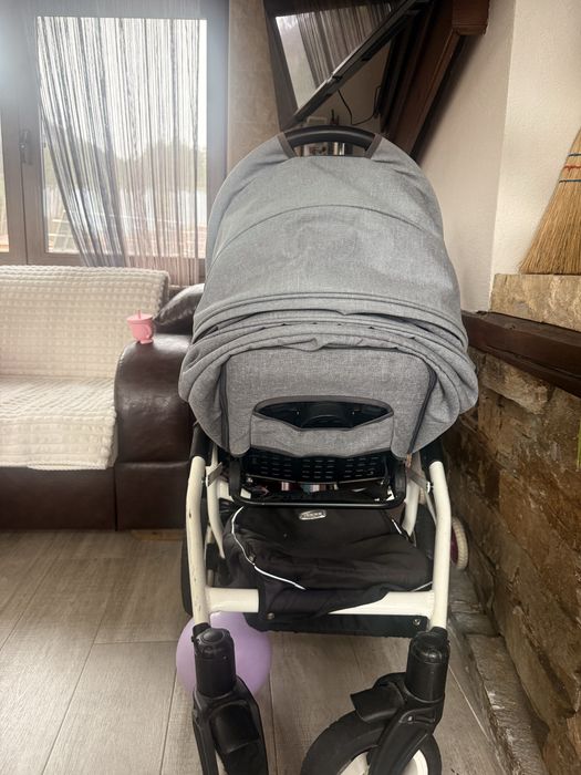 Бебешка количка Adbor Nemo 3 в 1 - лен с три коша